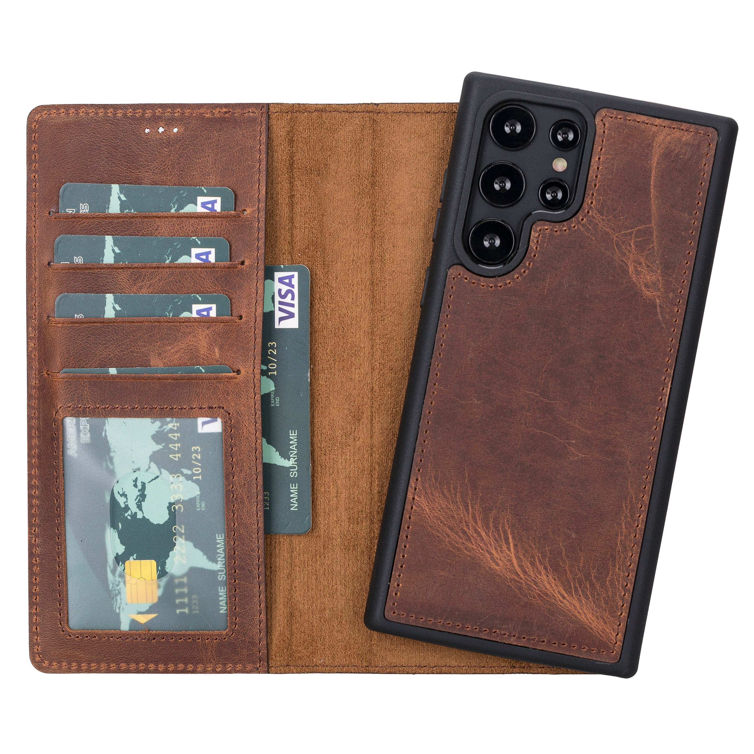 Samsung Galaxy S22 Ultra Leather Wallet Case Detachable RFID – Magic