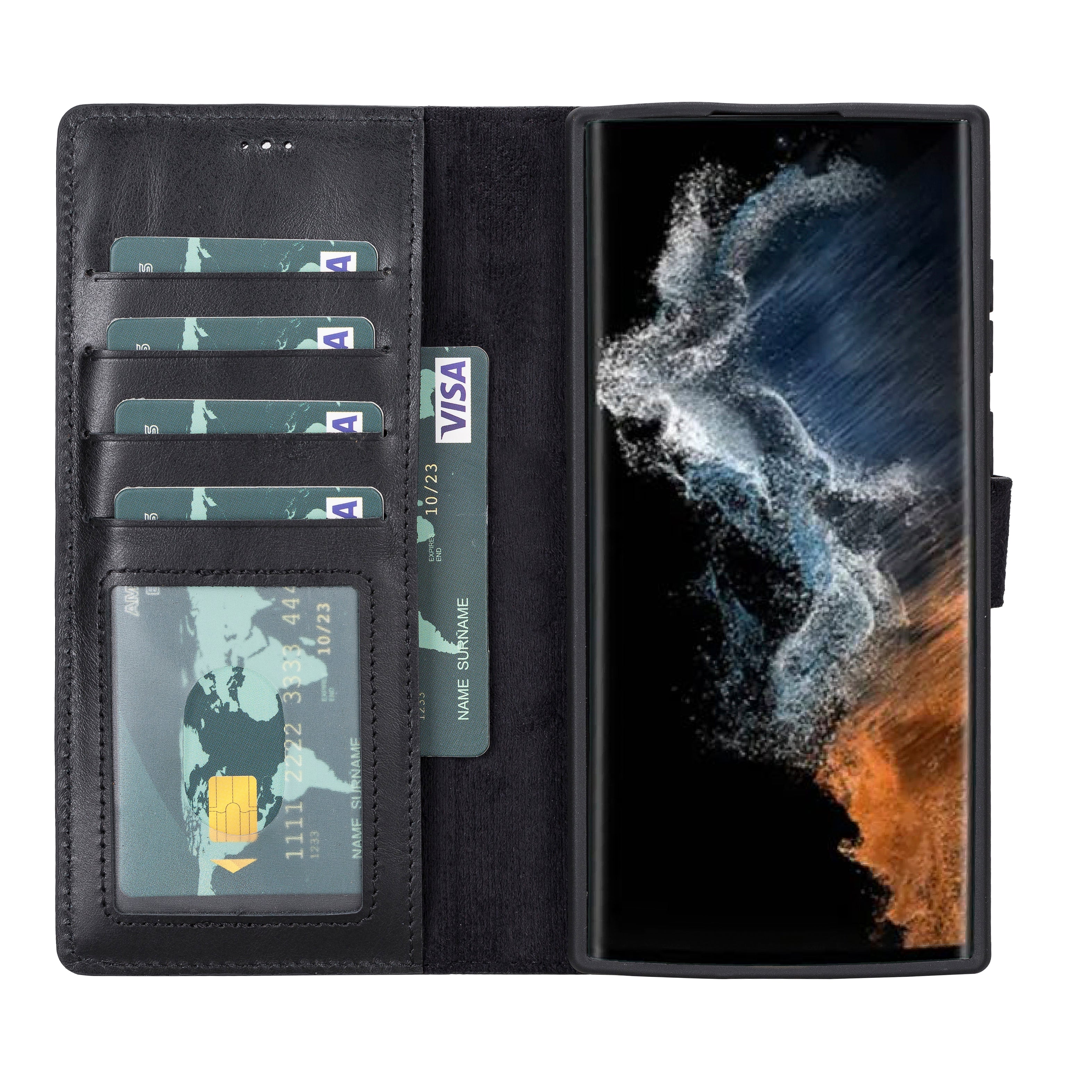 Samsung Galaxy S22 Ultra Leather Wallet Case Detachable RFID – Magic