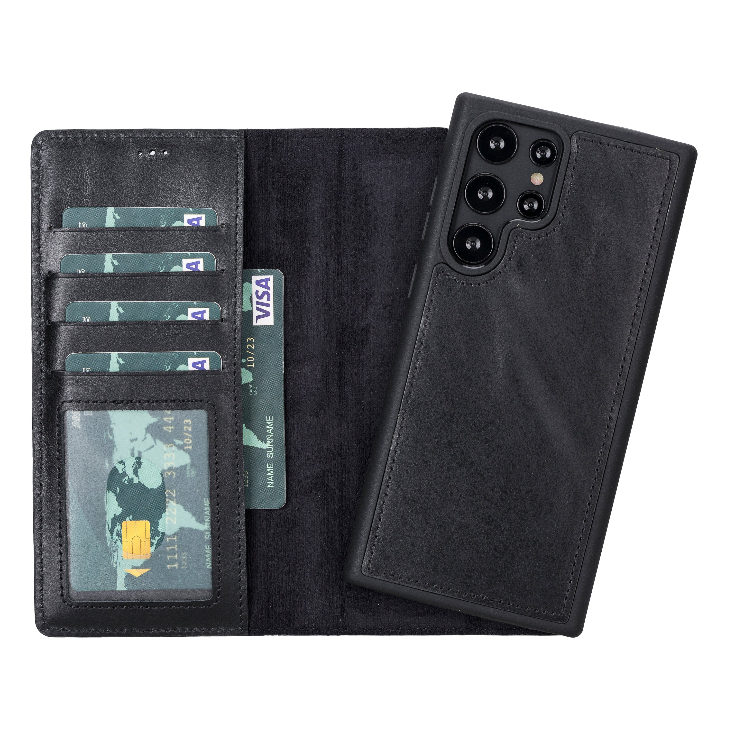 Samsung Galaxy S22 Ultra Leather Wallet Case Detachable RFID – Magic