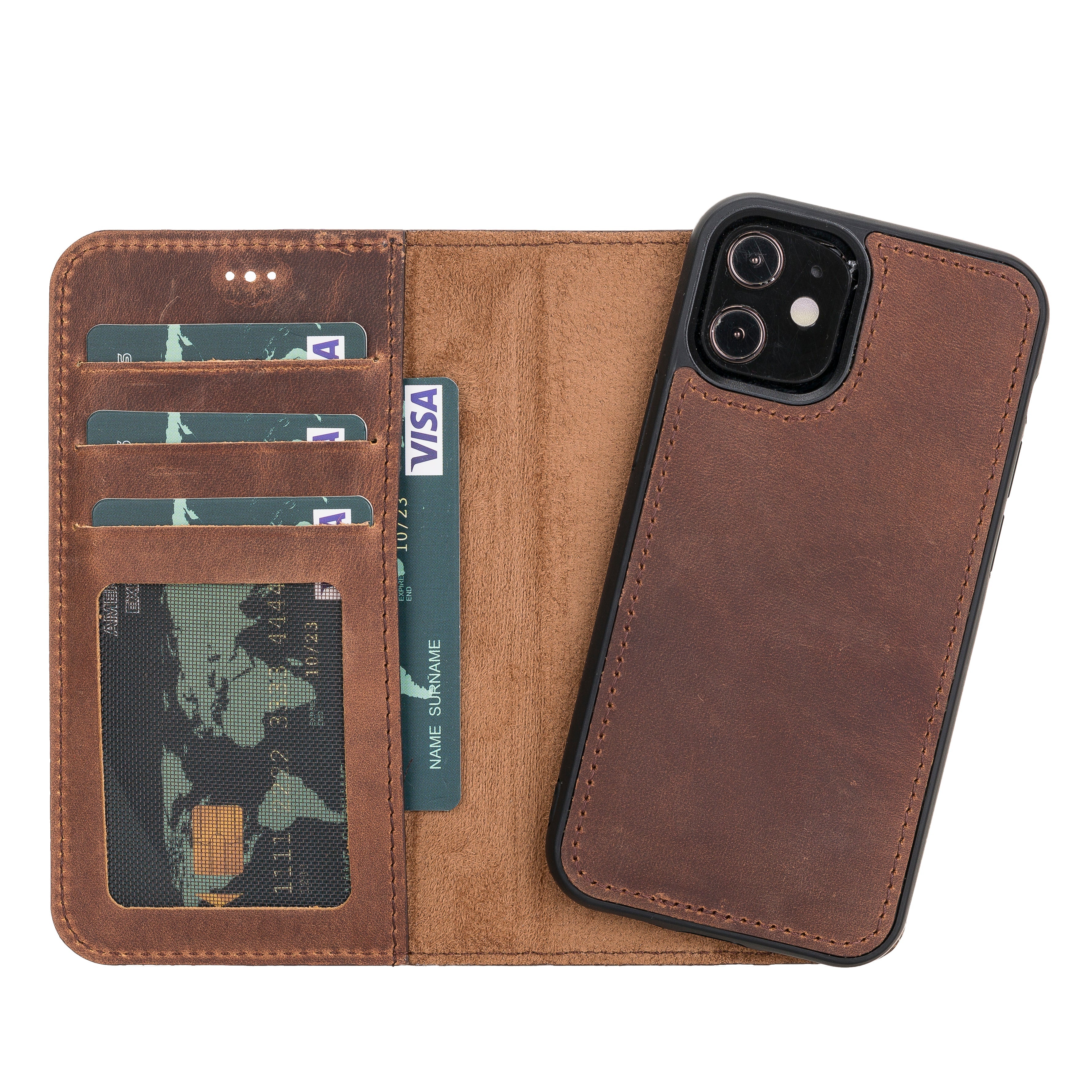 iPhone 12 Mini Leather Wallet Case Detachable RFID – Liluri