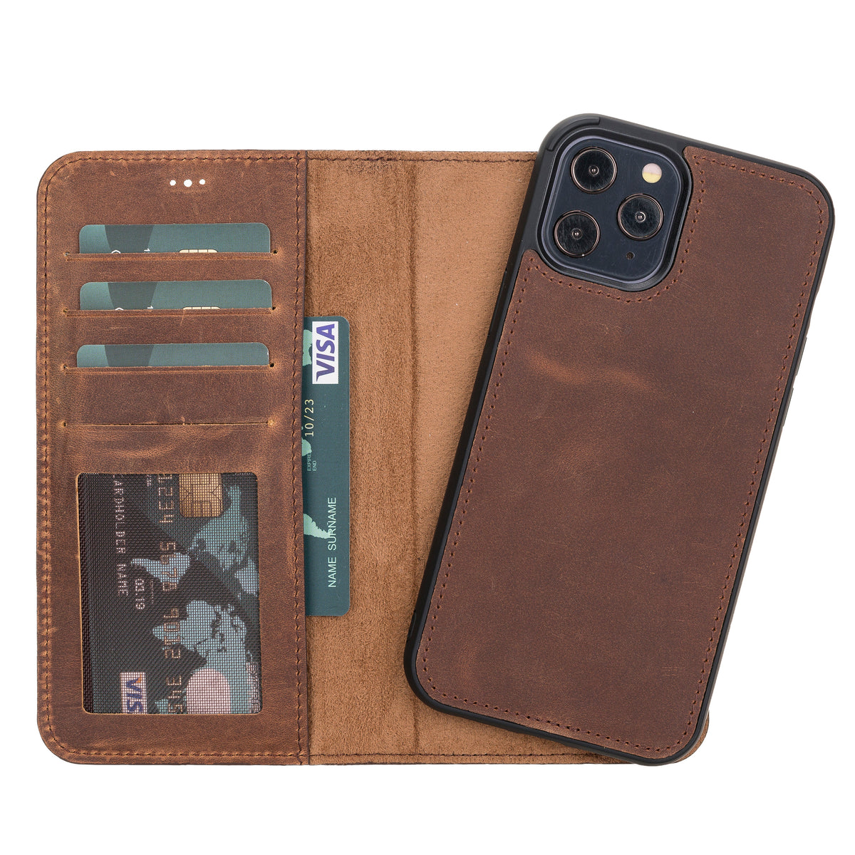 iPhone 12 Pro Max Leather Wallet Case Detachable RFID – Liluri