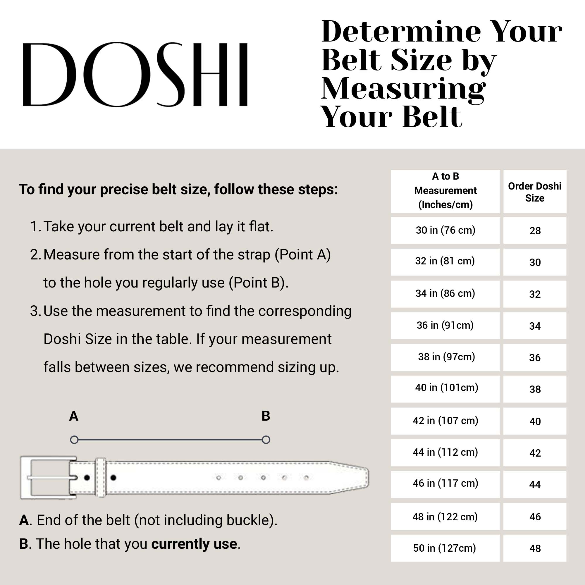 Classic Brushed Vegan Belt: Sizes: 46-60