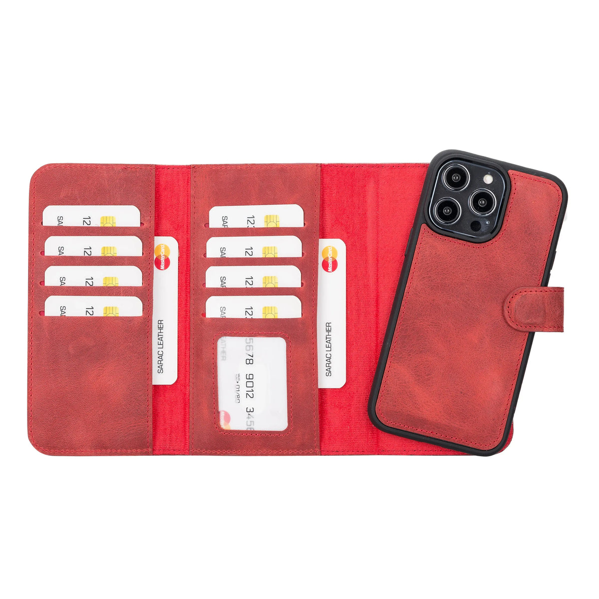 iPhone 14 Pro Max Leather Wallet Case Detachable RFID – Santa