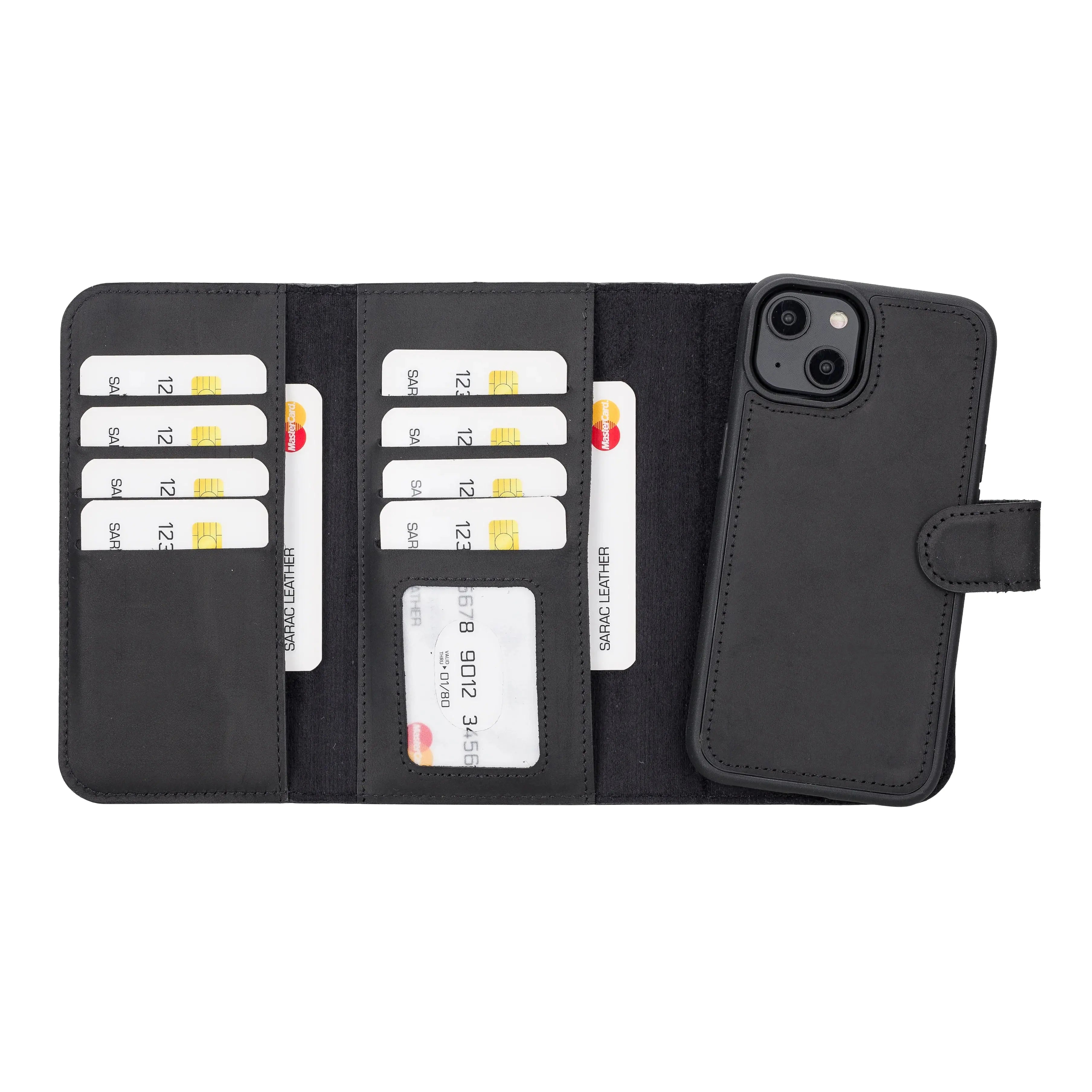 iPhone 14 Leather Wallet Case Detachable RFID – Santa
