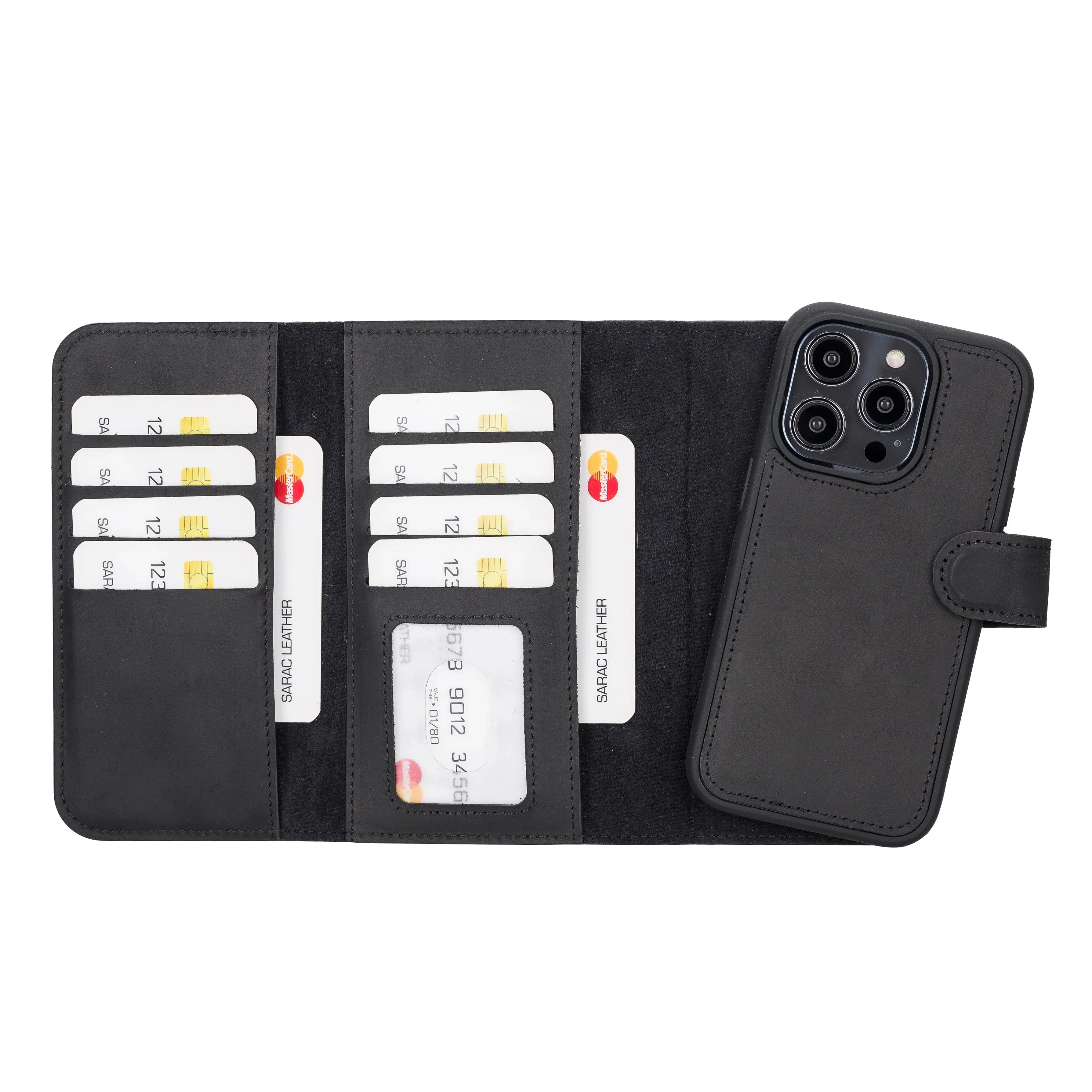 iPhone 14 Pro Leather Wallet Case Detachable RFID – Santa