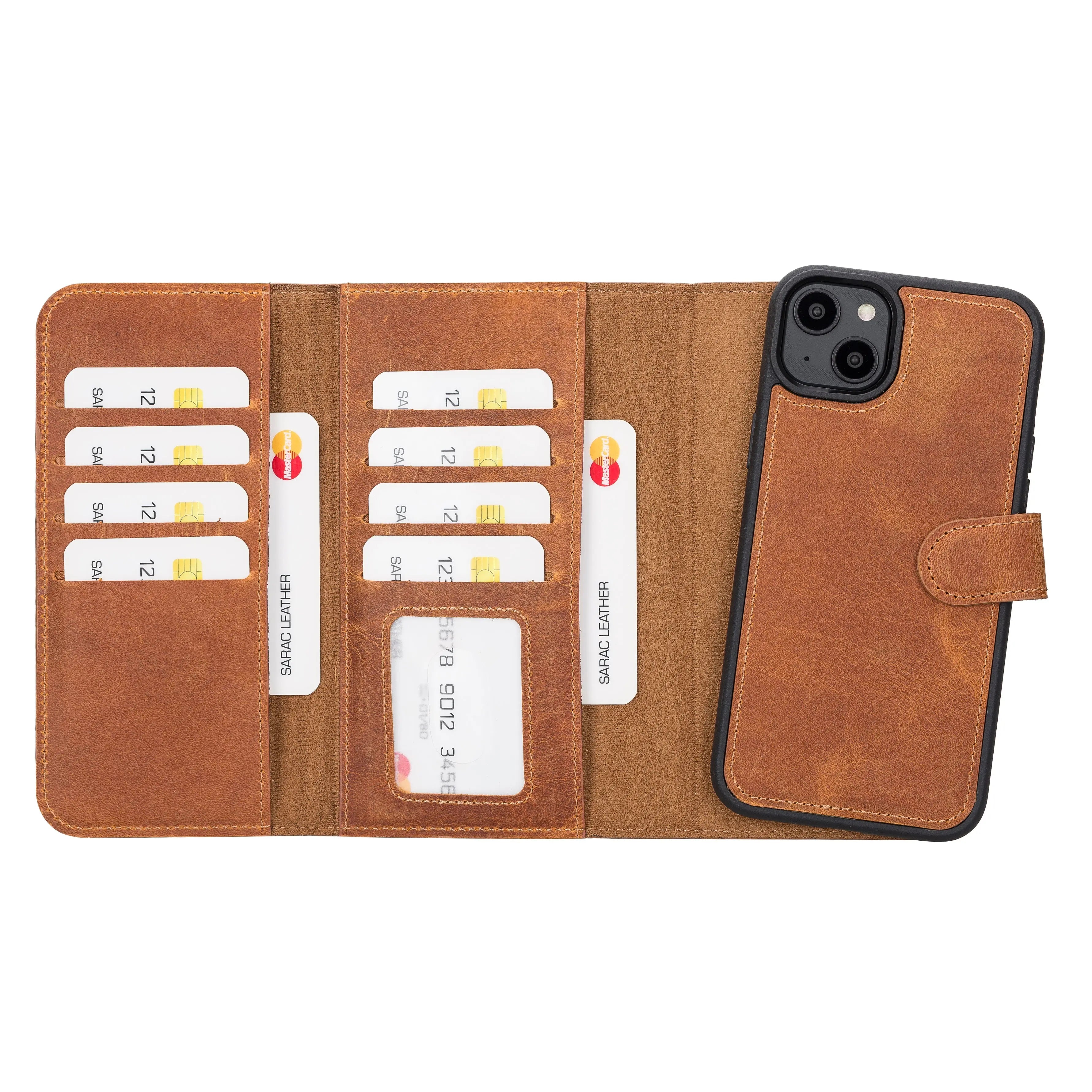 iPhone 14 Plus Leather Wallet Case Detachable RFID – Santa