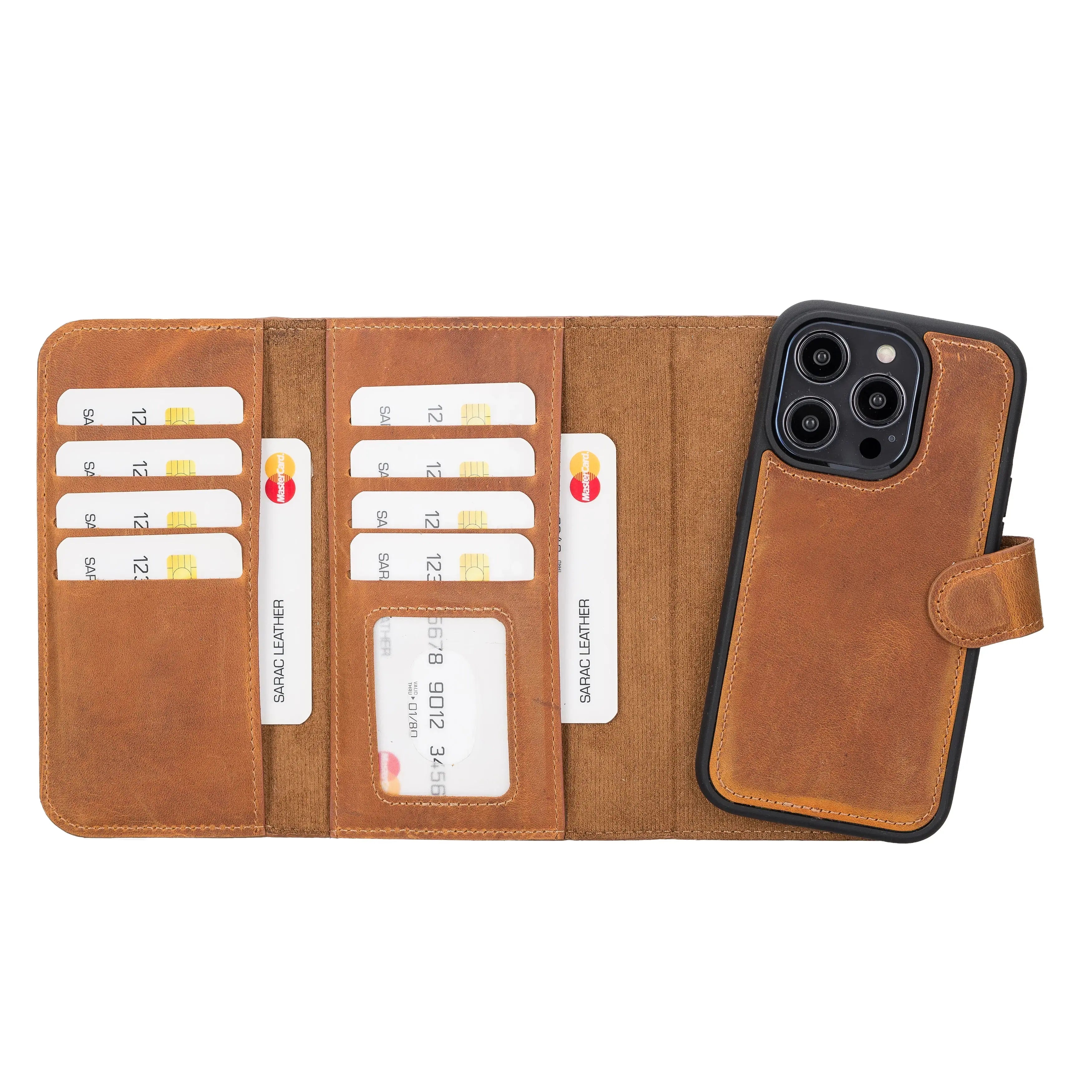 iPhone 14 Pro Leather Wallet Case Detachable RFID – Santa