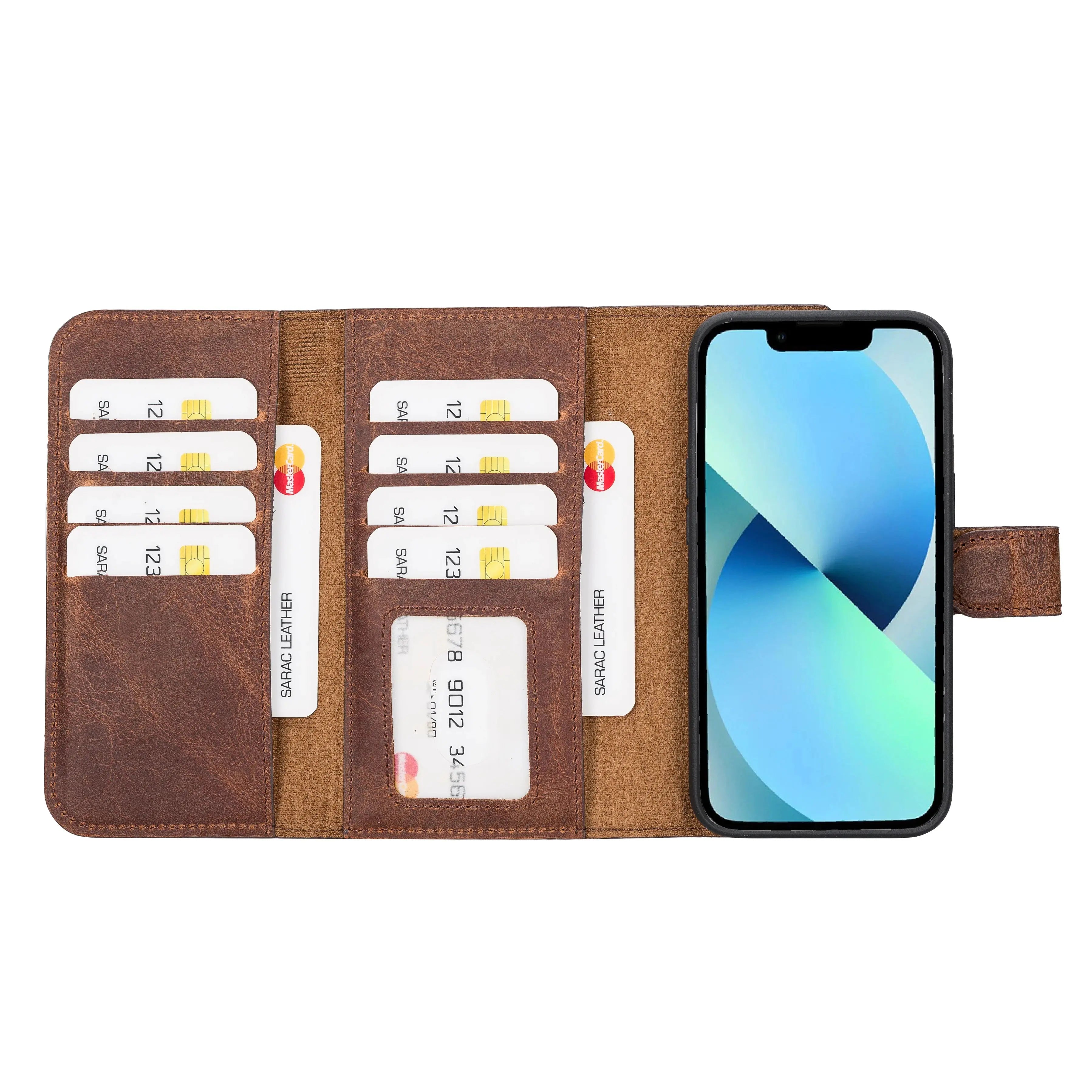 iPhone 14 Leather Wallet Case Detachable RFID – Santa