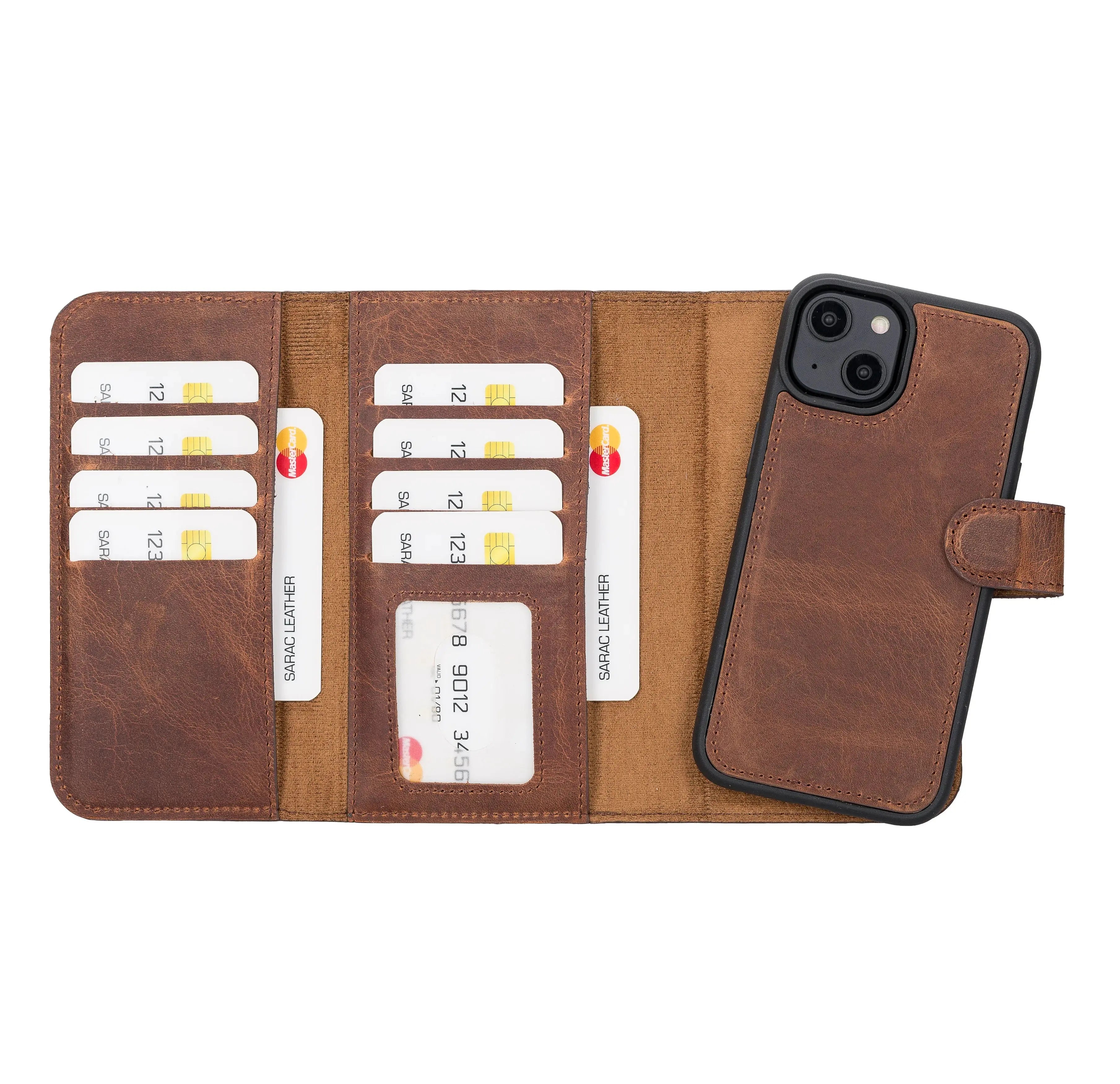 iPhone 14 Leather Wallet Case Detachable RFID – Santa