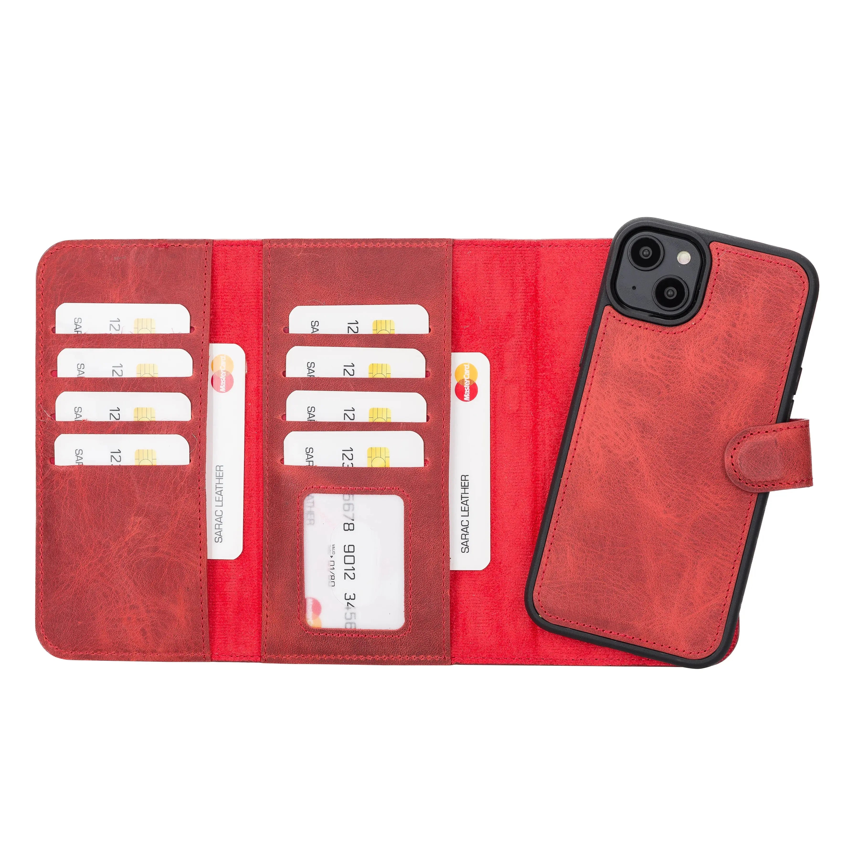 iPhone 14 Plus Leather Wallet Case Detachable RFID – Santa