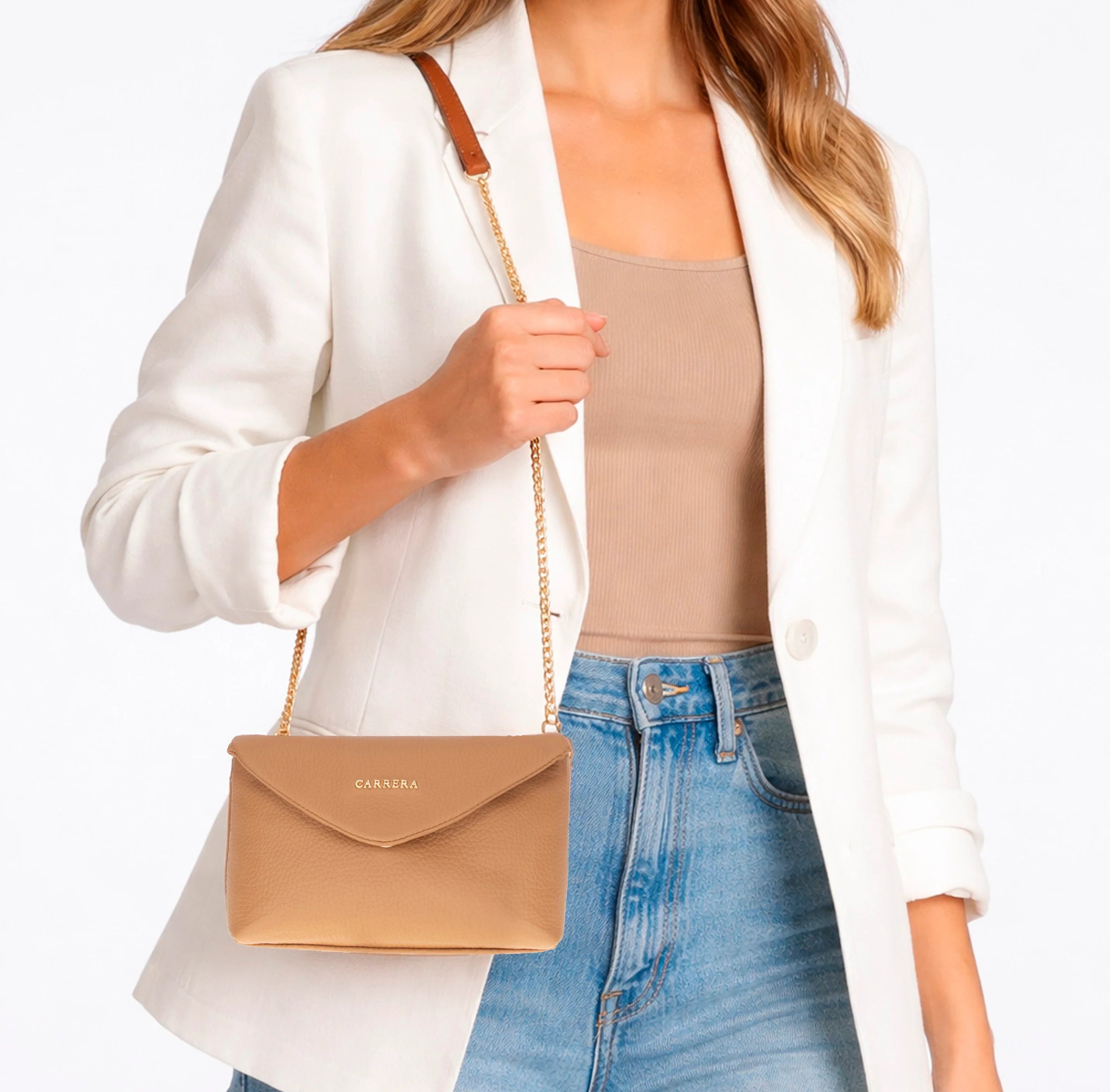 Carrera Lunera Women’s Leather Bag – Floater Leather Women’s Shoulder & Crossbody Bag with Chain Strap for Everyday Elegance | Minimal & Handcrafted