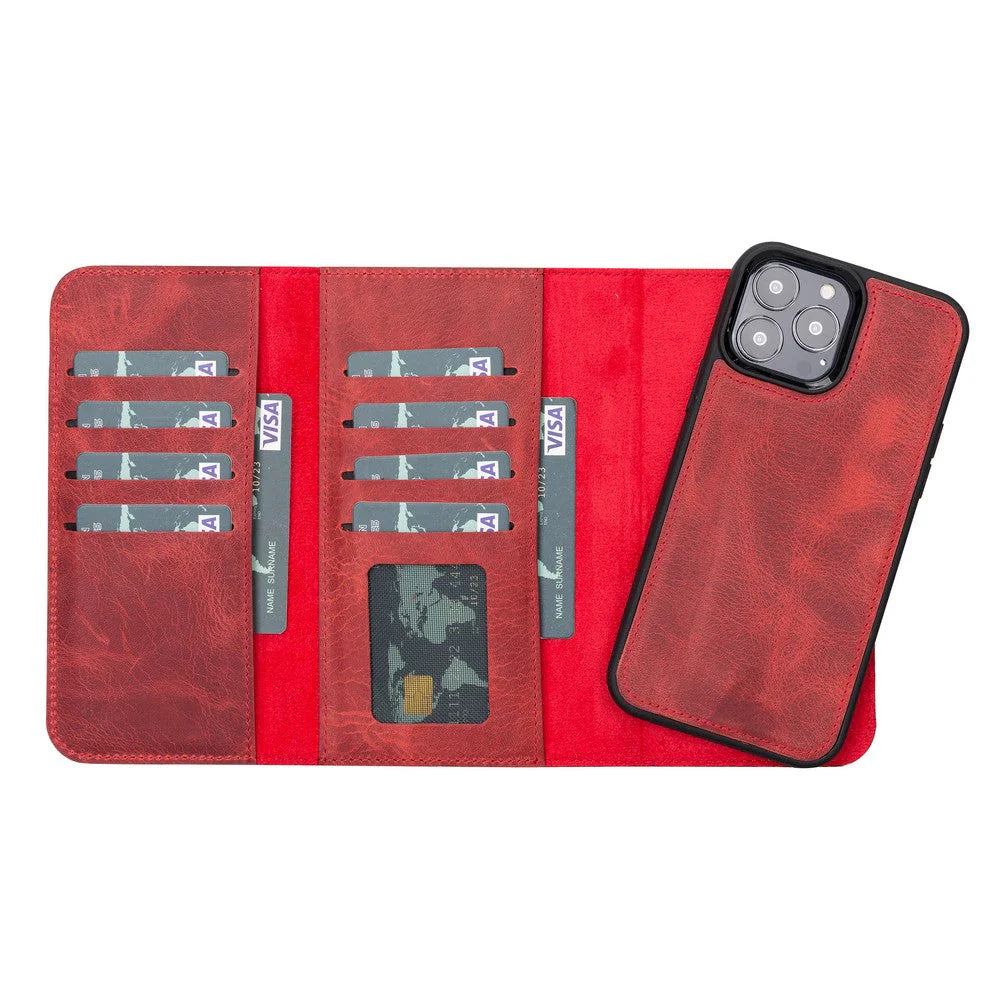 iPhone 13 Pro Max Leather Wallet Case Detachable RFID – Santa