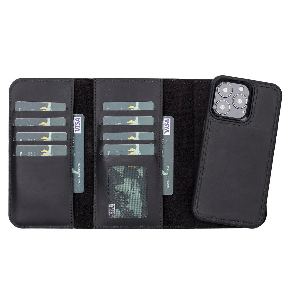 iPhone 13 Pro Leather Wallet Case Detachable RFID – Santa