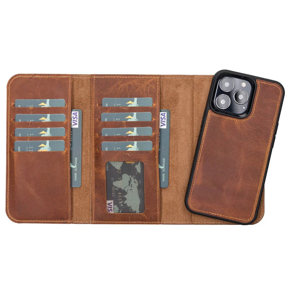 iPhone 13 Pro Leather Wallet Case Detachable RFID – Santa