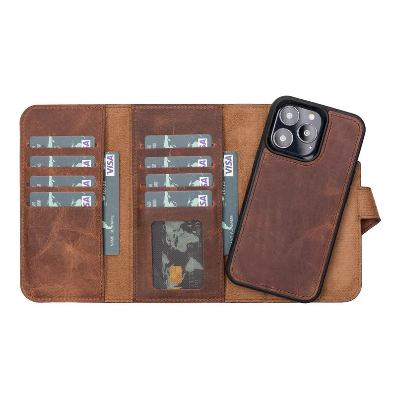 iPhone 13 Pro Leather Wallet Case Detachable RFID – Santa