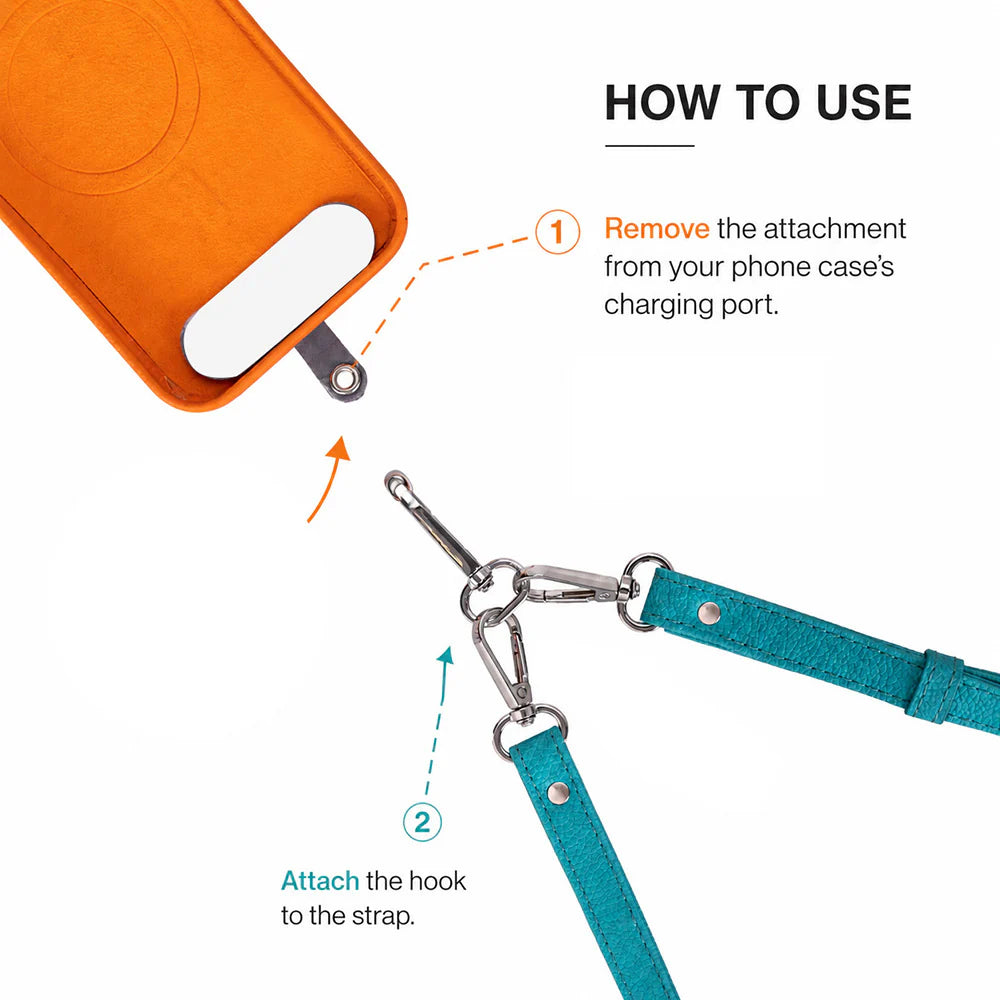 FlexGo PU Leather Phone Strap & Wallet Set – Clip-On Flex