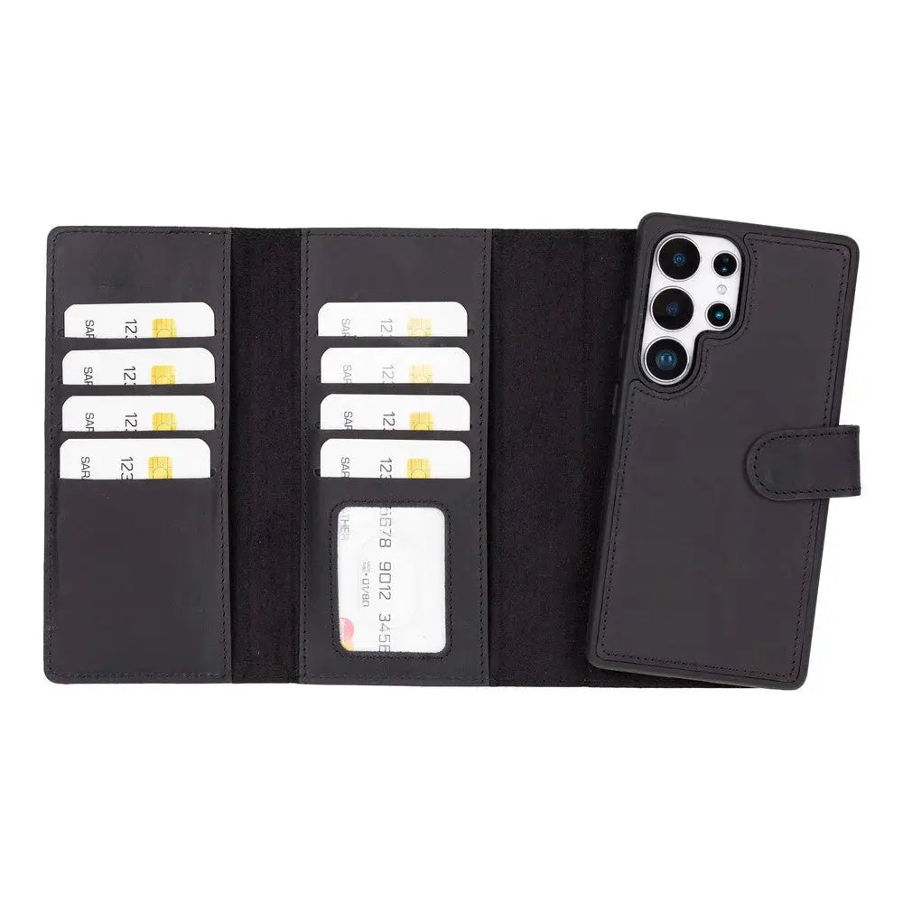 Samsung Galaxy S25 Ultra Leather Wallet Case Detachable RFID – Santa