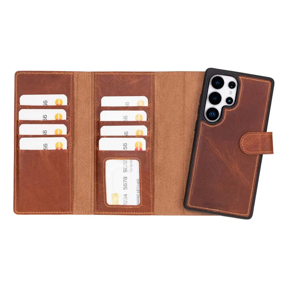 Samsung Galaxy S25 Ultra Leather Wallet Case Detachable RFID – Santa
