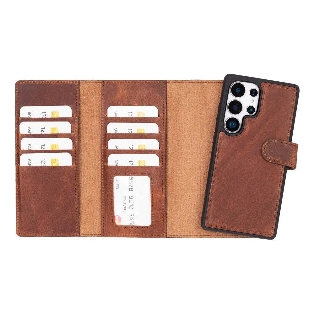 Samsung Galaxy S25 Ultra Leather Wallet Case Detachable RFID – Santa